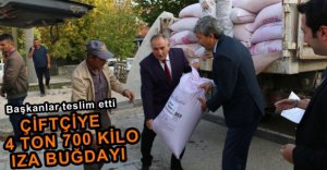 ÇİFTÇİLERE IZA BUĞDAYI DAĞITILDI