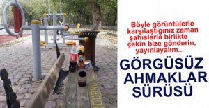 ÇOCUK PARKLARINDA TEPKİ ÇEKEN GÖRÜNTÜLER