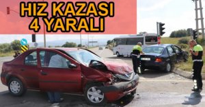 DÖNMEK ÜZERE OLAN ARACA YANDAN ÇARPTI