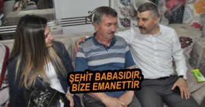 EVCİL ŞEHİT BABASINI ZİYARET ETTİ