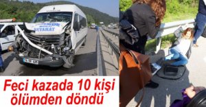 GEREDE YOLUNDA 10 KİŞİ YARALANDI
