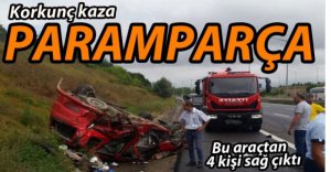 HURDAYA DÖNEN ARAÇTAN SAĞ KURTULDULAR