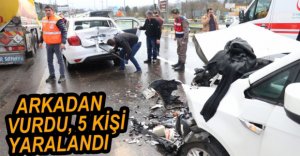 KAVŞAKTA KAZA, 5 YARALI