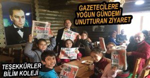 MİNİK ÖĞRENCİLERDEN GAZETECİLERE ZİYARET
