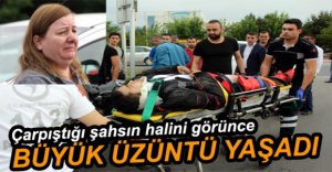 MOTORCUNUN HALİNİ GÖRÜNCE DAYANAMADI