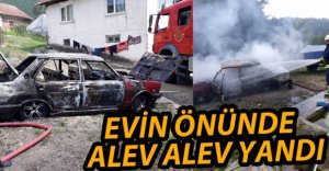 OTOMOBİL ALEV ALEV YANDI