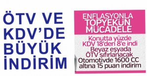 ÖTV VE KDV'DE BÜYÜK İNDİRİM...