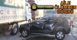 PARK HALİNDEKİ TIR'A ÇARPTILAR