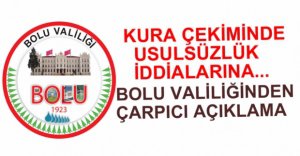 KURA ÇEKİMİYLE İLGİLİ VALİLİKTEN AÇIKLAMA YAPILDI