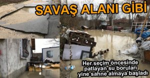 SU BORUSU PATLADI, MAHALLEYİ SU BASTI