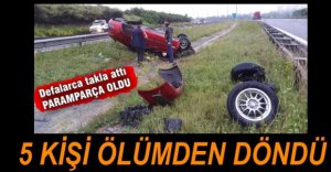 TAKLA ATAN OTOMOBİL PARAMPARÇA OLDU