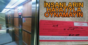 TOKİ'NİN ASANSÖRÜ TEHLİKE SAÇIYOR