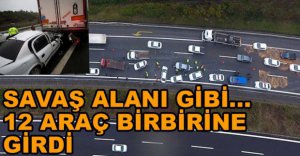 12 ARAÇ BİRBİRİNE GİRDİ....