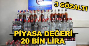 3 BÜFEYE KAÇAK İÇKİ OPERASYONU