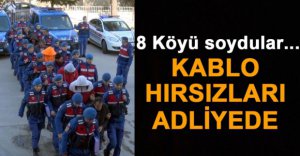 8 KÖYÜ SOYAN KABLO HIRSIZLARI ADLİYEDE