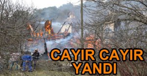 AHŞAP EV CAYIR CAYIR YANDI