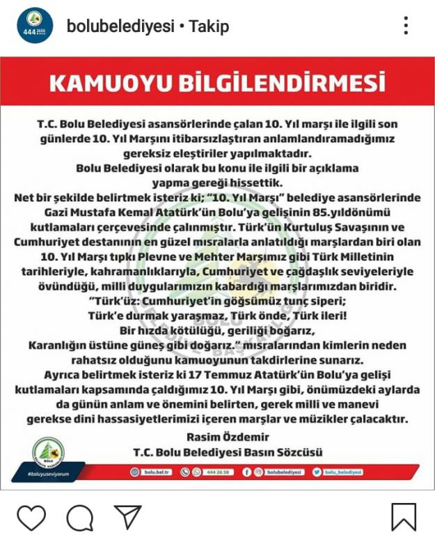 10.YIL MARŞI TEPKİLERİNE YANIT GELDİ..