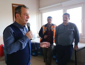 ÖZCAN İŞÇİLERLE BİR ARAYA GELDİ