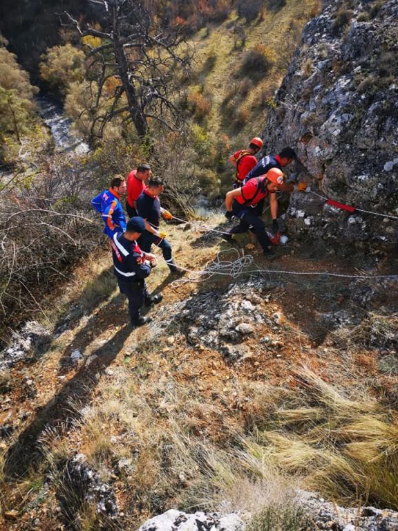 TALİHSİZ KEÇİLER UÇURUMDA MAHSUR KALDI