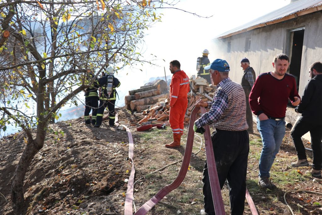 YÜZLERCE TAVUK YANGINDAN KURTARILDI