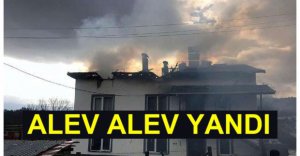 ÇATIDA ÇIKAN YANGIN KÖYLÜLERİ KORKUTTU