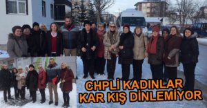 CHP'Lİ KADINLAR KAR KIŞ DİNLEMİYOR