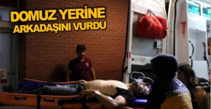 DOMUZ YERİNE ARKADAŞINI VURDU