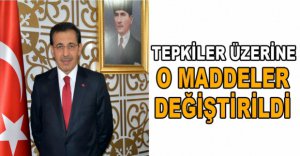 GELEN TEPKİLER ÜZERİNE GENELGEDEKİ MADDELER DEĞİŞTİRİLDİ