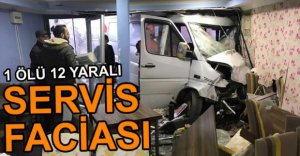 İŞÇİLERİ TAŞIYAN MİNİBÜS KAZA YAPTI, 1 ÖLÜ 12 YARALI