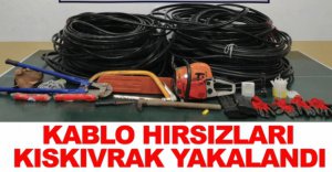 KABLO HIRSIZLARI KISKIVRAK YAKALANDI