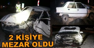 OTOMOBİL 2 KİŞİYE MEZAR OLDU