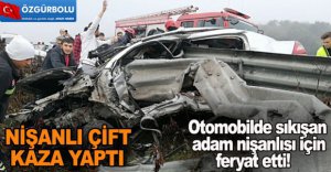 OTOMOBİL BARİYERLERE OK GİBİ SAPLANDI