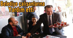 ÖZCAN BELEDİYE ÇALIŞANLARINA YARDIM ETTİ