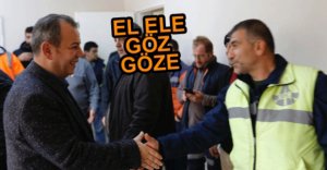 ÖZCAN İŞÇİLERLE BİR ARAYA GELDİ