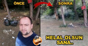 PİKNİKÇİ KİRLETTİ VATANDAŞ TEMİZLEDİ