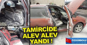 TAMİRHANEDE ALEV ALEV YANDI