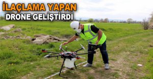 TARLALARDA DRONE İLE İLAÇLAMA YAPIYOR