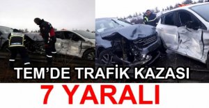 TEM'DE TRAFİK KAZASI 7 YARALI
