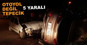 TEPECİK'TE KAZA, 5 YARALI