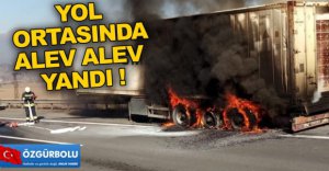 YOL ORTASINDA ALEV ALEV YANDI