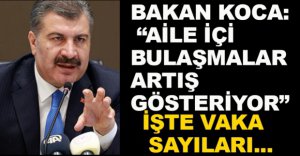 "AİLE İÇİ BULAŞMALAR ARTIŞ GÖSTERİYOR"