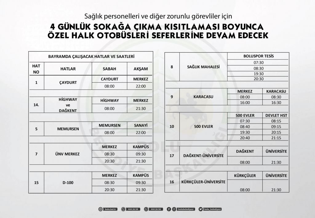 HALK OTOBÜSLERİ ÇALIŞACAK