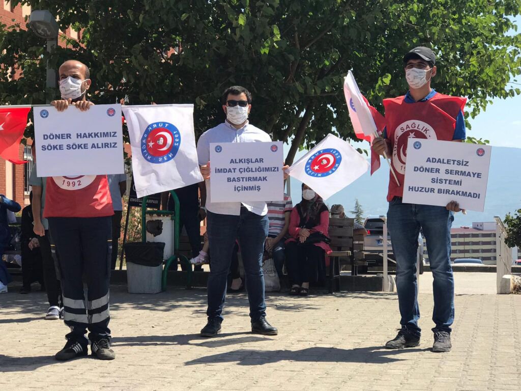 TÜRK SAĞLIK-SEN ÇALIŞANLARI EYLEMDE