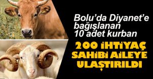 DİYANET'E BAĞIŞLANAN KURBANLAR DAĞITILDI