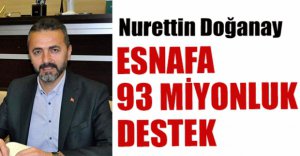 ESNAFA 93 MİYONLUK DESTEK VERİLDİ