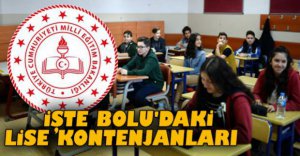 İŞTE BOLU'DAKİ LİSE KONTENJANLARI