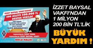 İZZET BAYSAL VAKFI’NDAN SAĞLIĞA BÜYÜK DESTEK