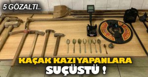 KAZMA KÜREK ELLERİNDE YAKALANDILAR