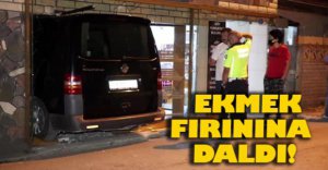 KONTROLDEN ÇIKAN MİNİBÜS EKMEK FIRININA GİRDİ
