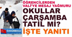 ÖĞRENCİLER VALİ'Yİ MESAJ YAĞMURUNA TUTTU.